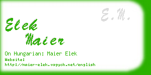 elek maier business card